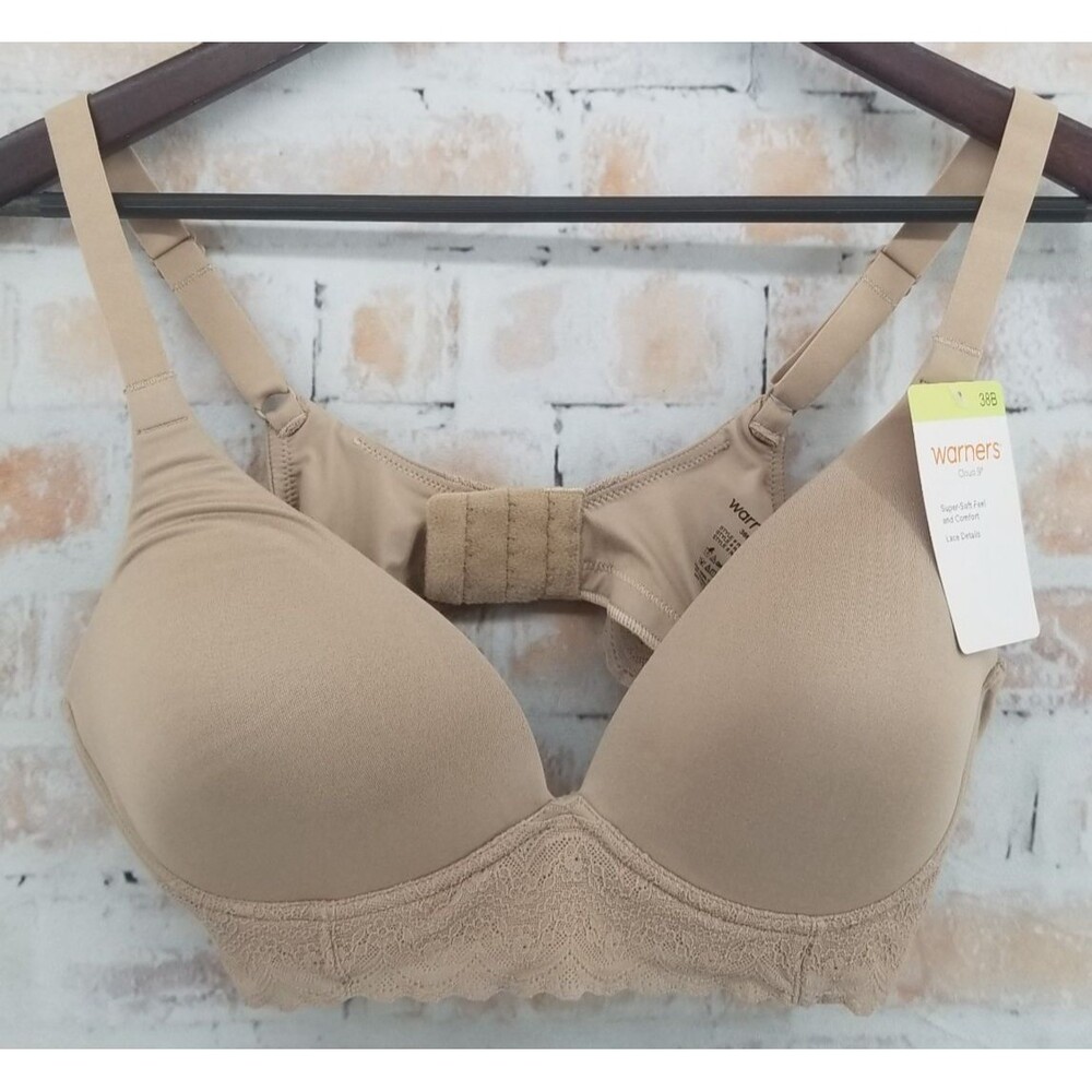 NWT Warner's Cloud 9 Wirefree Triangle Bra Toasted Almond Size 38B Lightly Lined